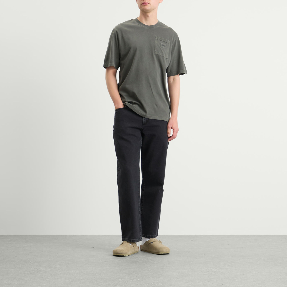 Stan Ray Men's Patch Pocket T-Shirt in Washed Black
