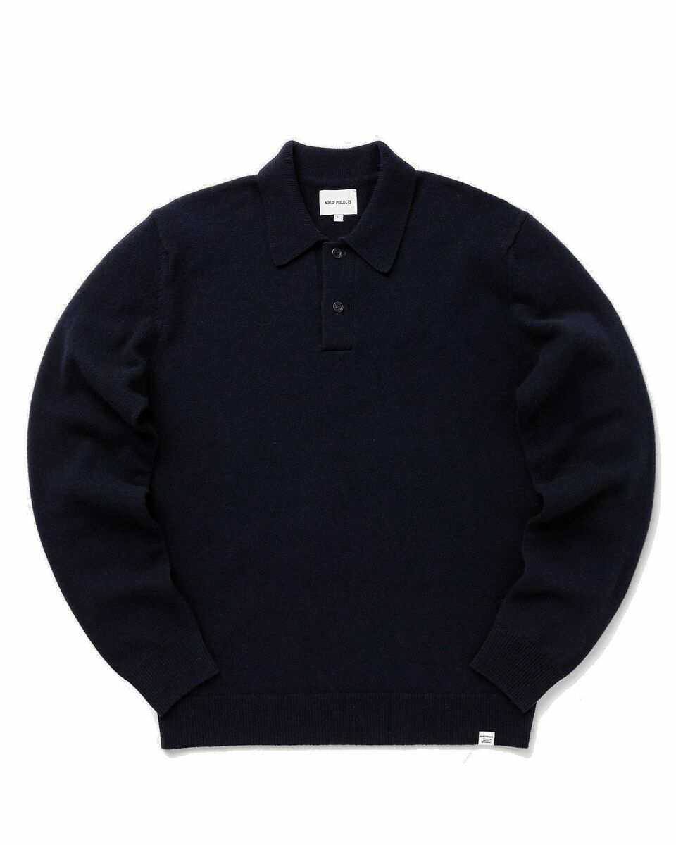 Photo: Norse Projects Marco Lambswool Polo Blue - Mens - Pullovers