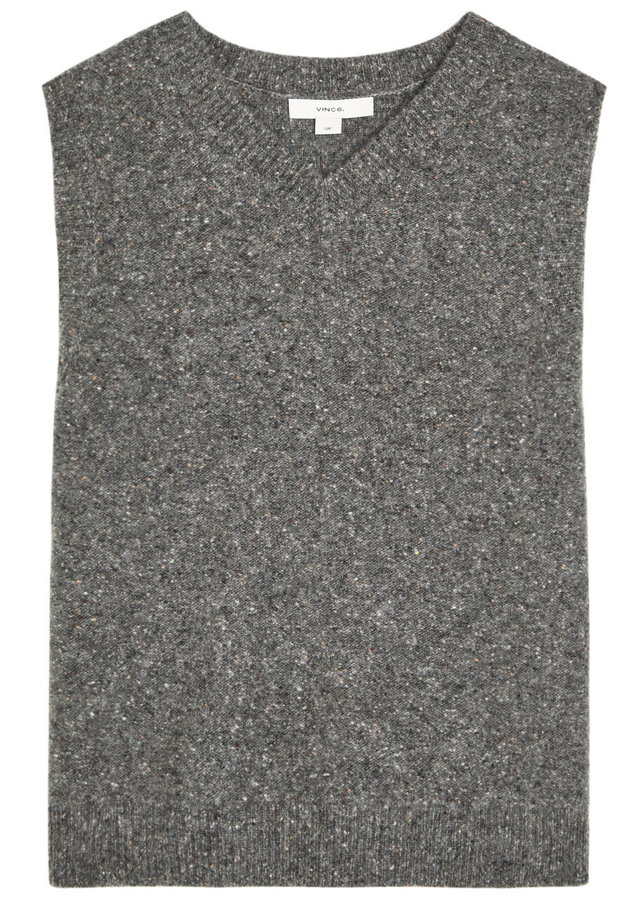 Vince Melange Cashmere Vest Grey