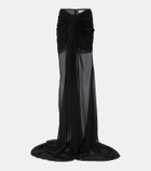 Mônot Draped crêpe maxi skirt