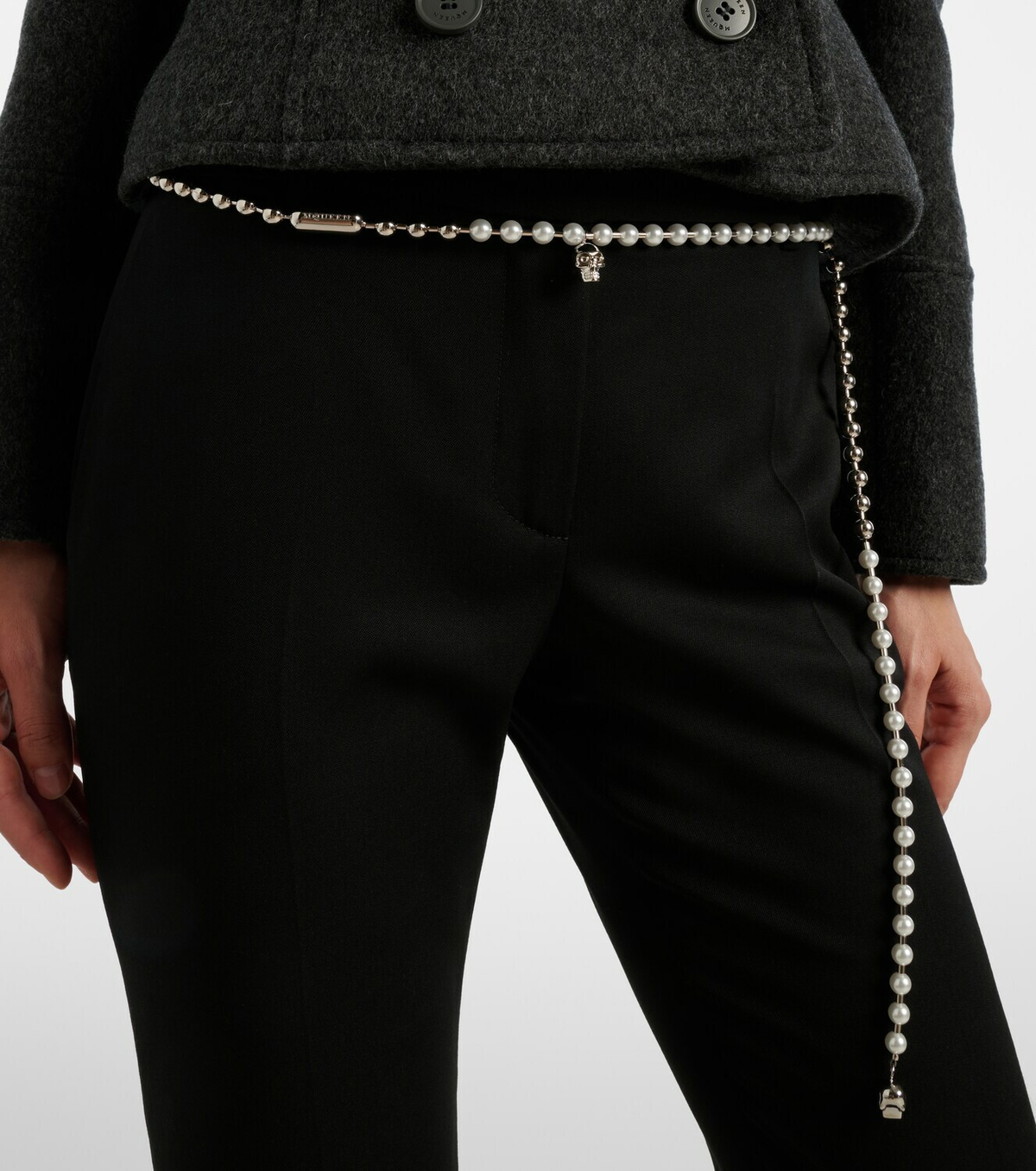 McQueen Skull embellished chain belt