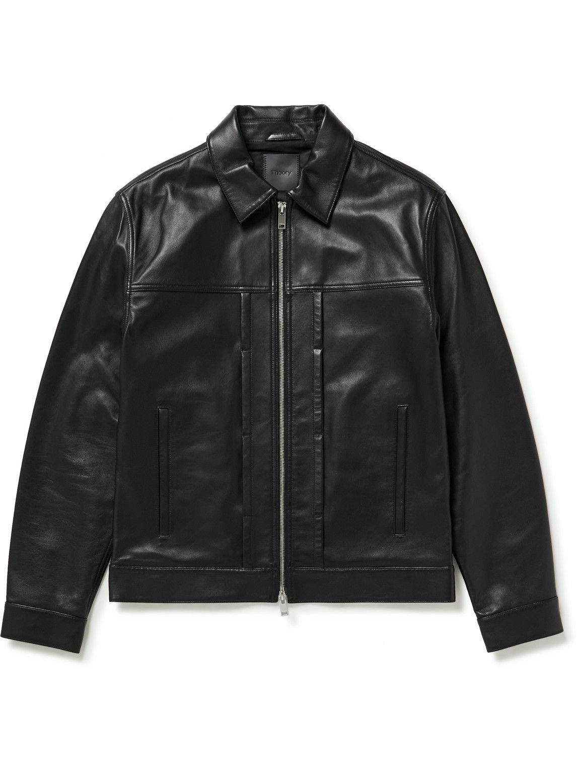 Photo: Theory - Rhett Slim-Fit Leather Jacket - Black