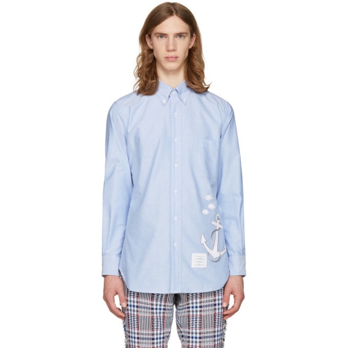 Photo: Thom Browne Blue Anchor and Fish Classic Shirt