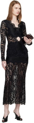 Rabanne Black Lace Midi Skirt