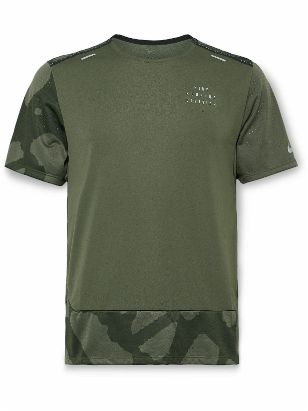Photo: Nike Running - Rise 365 Run Division Printed Dri-FIT T-Shirt - Green