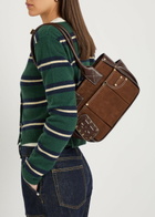 Ganni Posy Small Leather and Suede Shoulder bag - Dark Brown - One Size