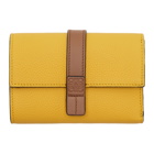 Loewe Yellow and Brown Small Vertical Wallet