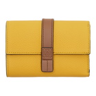 Loewe Yellow and Brown Small Vertical Wallet