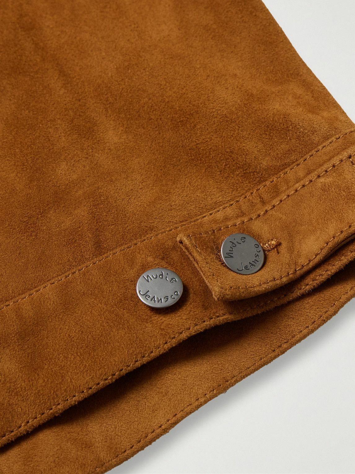 Nudie Jeans - Danny Leather-Trimmed Suede Trucker Jacket Nudie Jeans - Danny Leather-Trimmed Suede Trucker Jacket