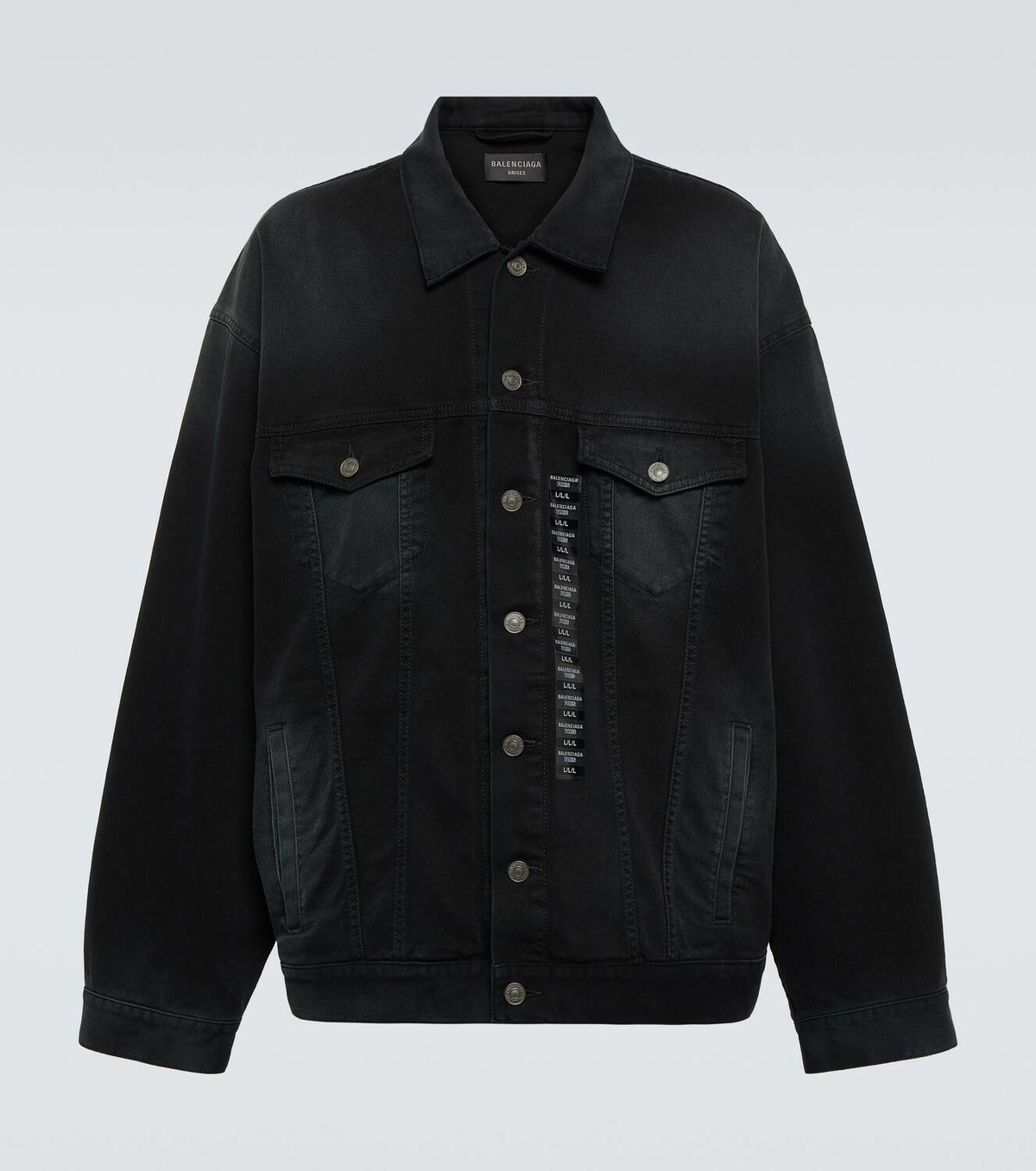Balenciaga Size Sticker oversized denim jacket Balenciaga