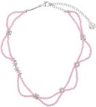 YVMIN Pink Double Beaded Necklace