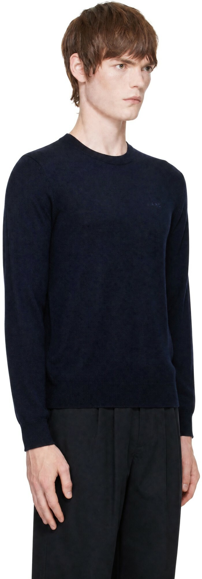 A.P.C. Navy Matt Logo Sweater