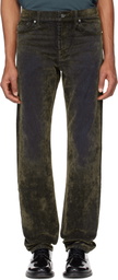 Helmut Lang Khaki Flocked Jeans