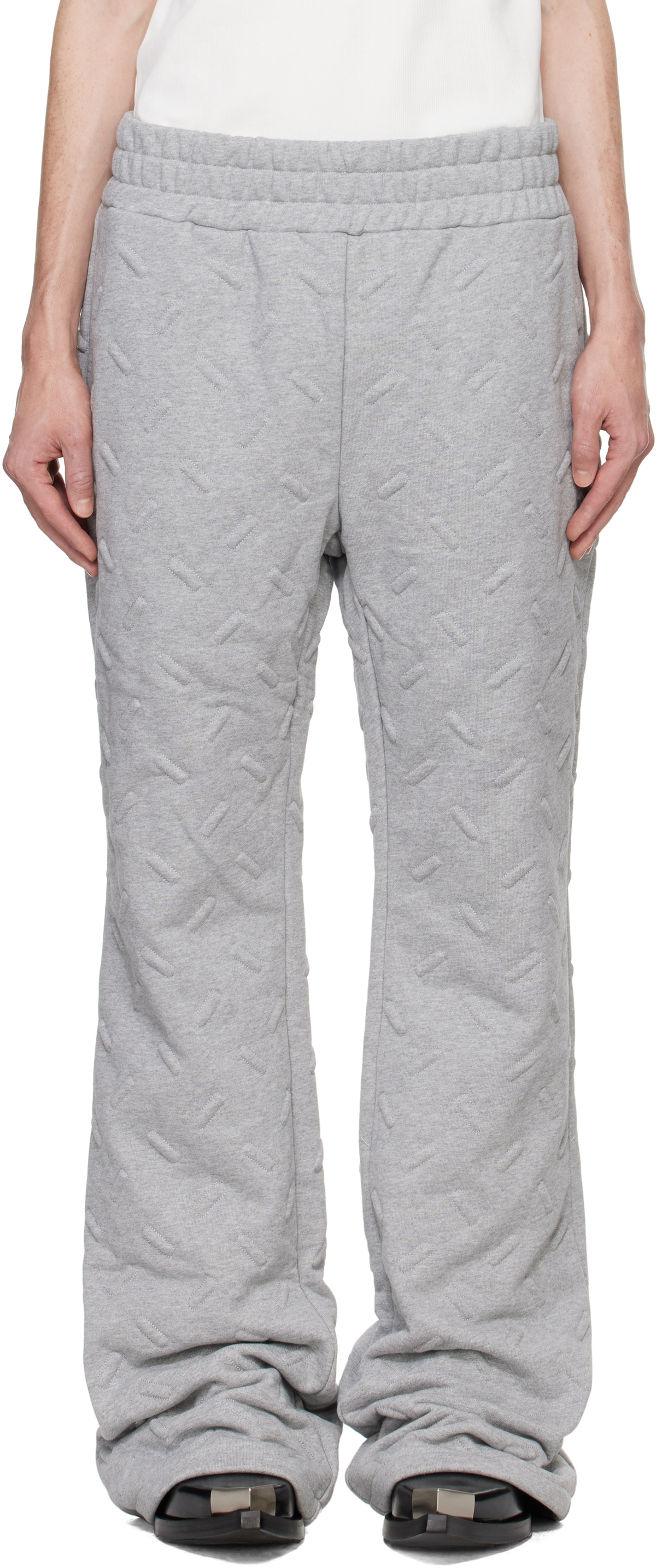 Who Decides War Gray Thread Plate Sweatpants
