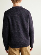 Noah - Ribbed Donegal Merino Wool Cardigan - Blue