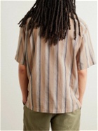 GENERAL ADMISSION - Striped Cotton and Linen-Blend Shirt - Brown