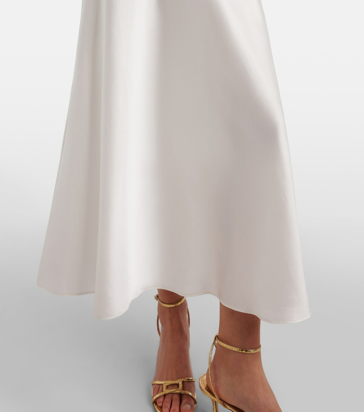 Dôen Coraline lace-trimmed silk midi dress