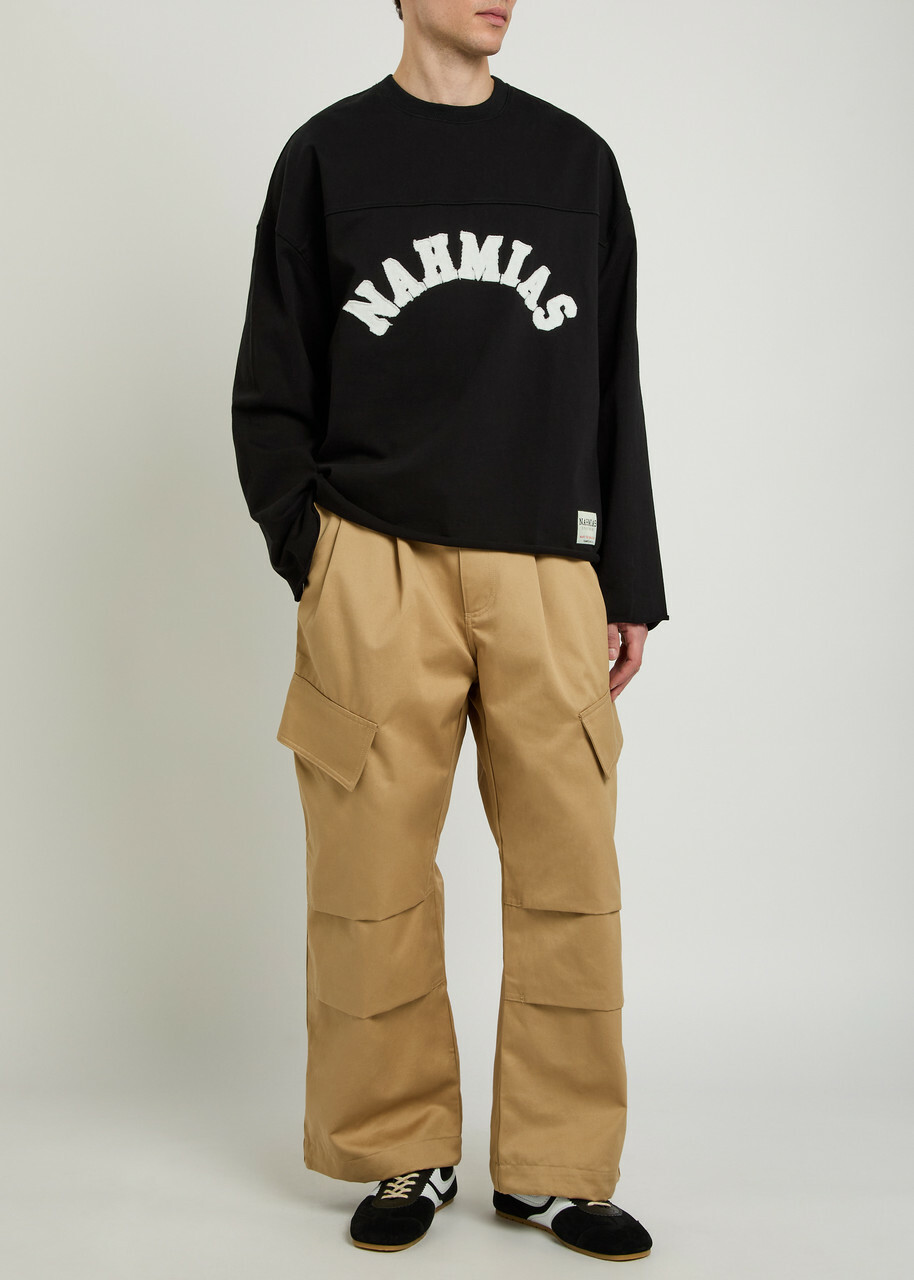 Nahmias Oversized Cargo-twill Cargo Trousers Sand