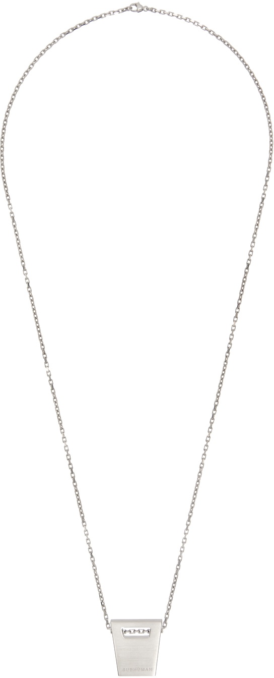 Rick Owens Silver Dogtag Necklace