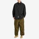 Poliquant Men's In-Outside Pockets Oversized CPO Shirt Jacket in Black