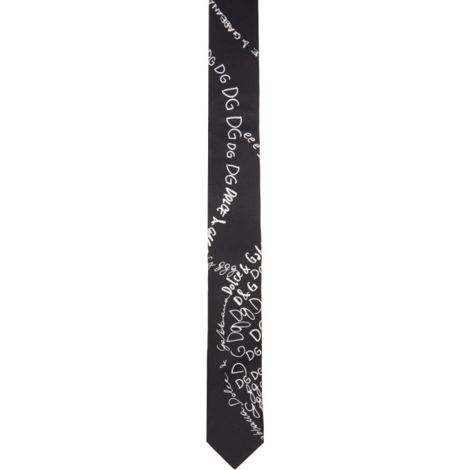 Photo: Dolce and Gabbana Black Silk DNA Tie