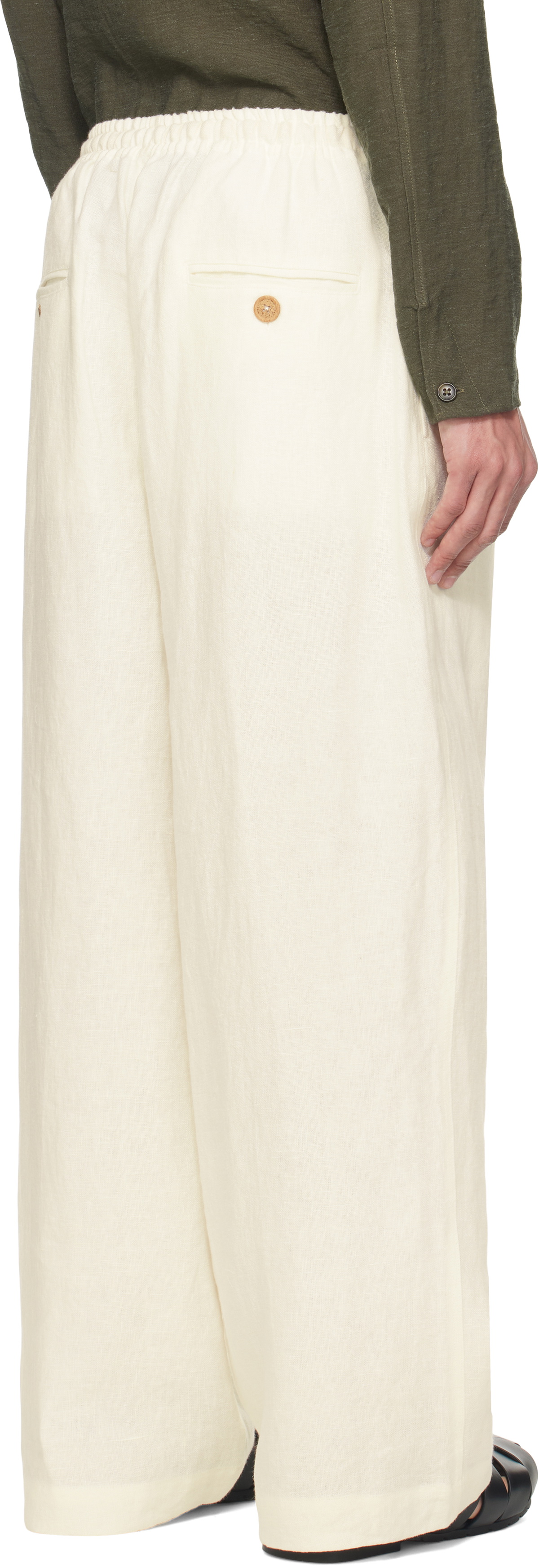 COMMAS White Wide Leg Linen Trousers