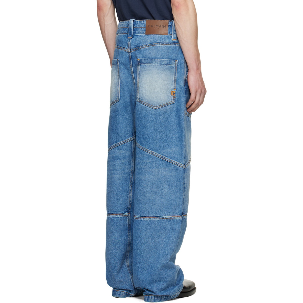 BALMAIN Blue Denim Carpenter Jeans