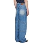 BALMAIN Blue Denim Carpenter Jeans