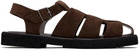 Paul Smith Brown Suede Sandoval Fisherman Sandals