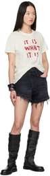 R13 Black Crossover Denim Shorts