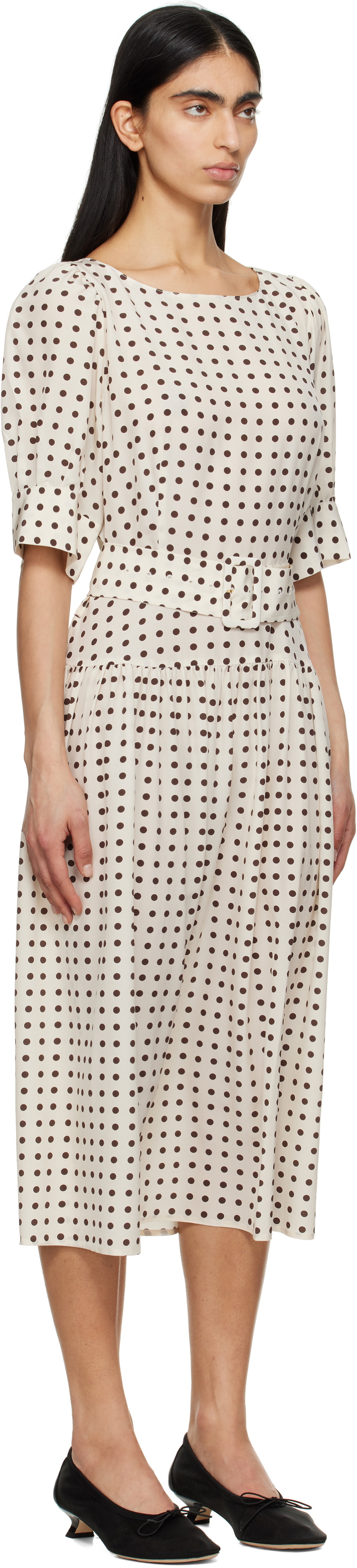 Caro Editions Off-White Bjorg Midi Dress