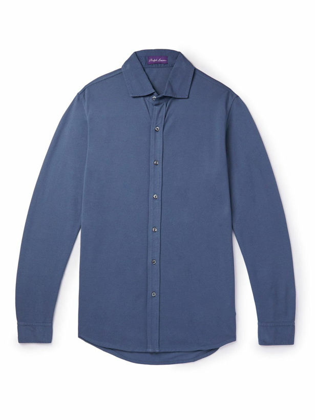 Photo: Ralph Lauren Purple label - Cotton-Piqué Shirt - Blue