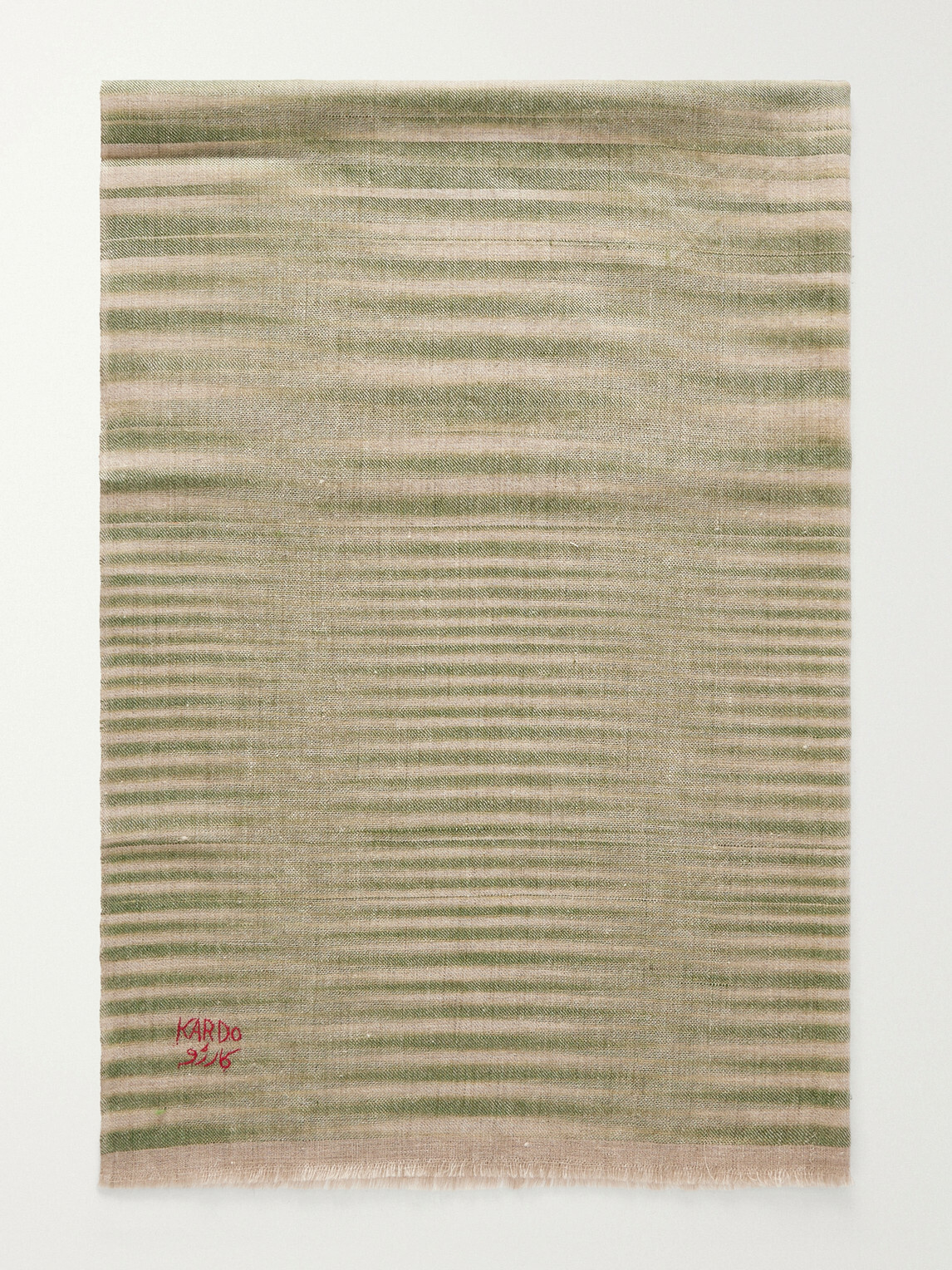 Kardo - Embroidered Striped Cashmere Scarf