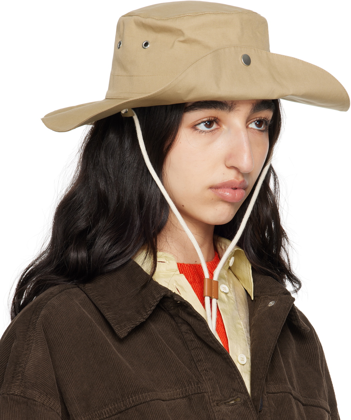 Jil Sander Beige Fishing Beach Hat