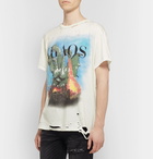 AMIRI - Distressed Printed Cotton-Jersey T-Shirt - Off-white