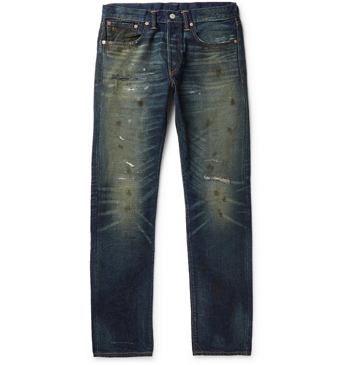 Photo: RRL - Slim-Fit Distressed Selvedge Denim Jeans - Men - Blue
