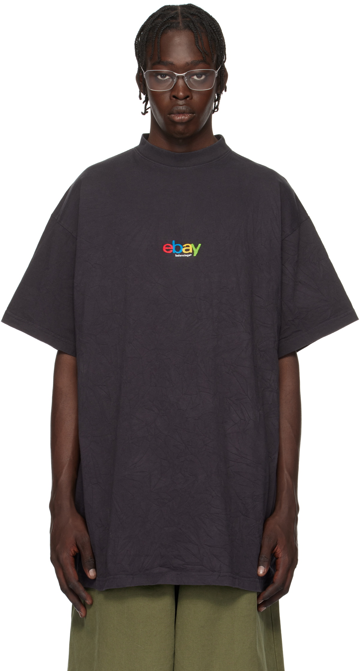 国内発送☆BALENCIAGA☆Oversized T-Shirt/BLACK Balenciaga Black eBay Edition Oversized T-shirt Balenciaga