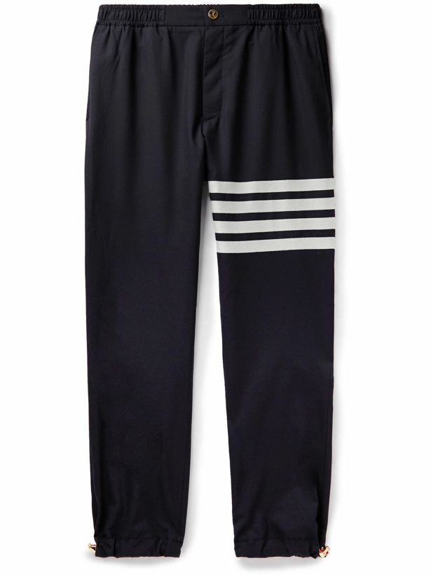 Photo: Thom Browne - Tapered Striped Wool Trousers - Blue