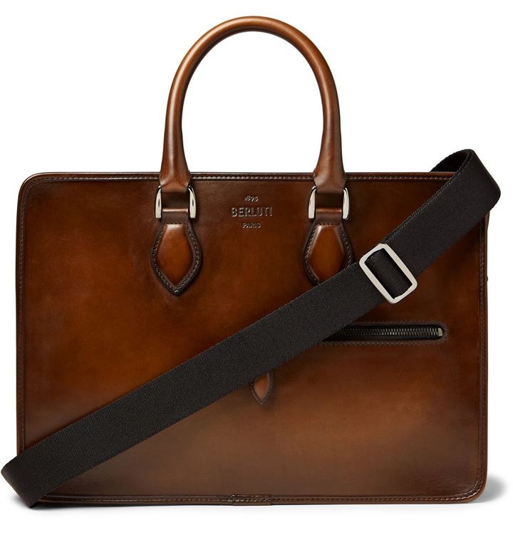 Photo: Berluti - Un Jour Mini Leather Briefcase - Brown