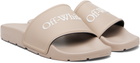 Off-White Beige Bookish Slides
