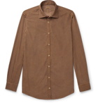 Massimo Alba - Striped Watercolour-Dyed Cotton Shirt - Light brown