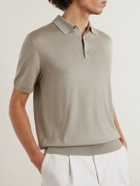 Loro Piana - Slim-Fit Wool, Silk and Cashmere-Blend Polo Shirt - Green
