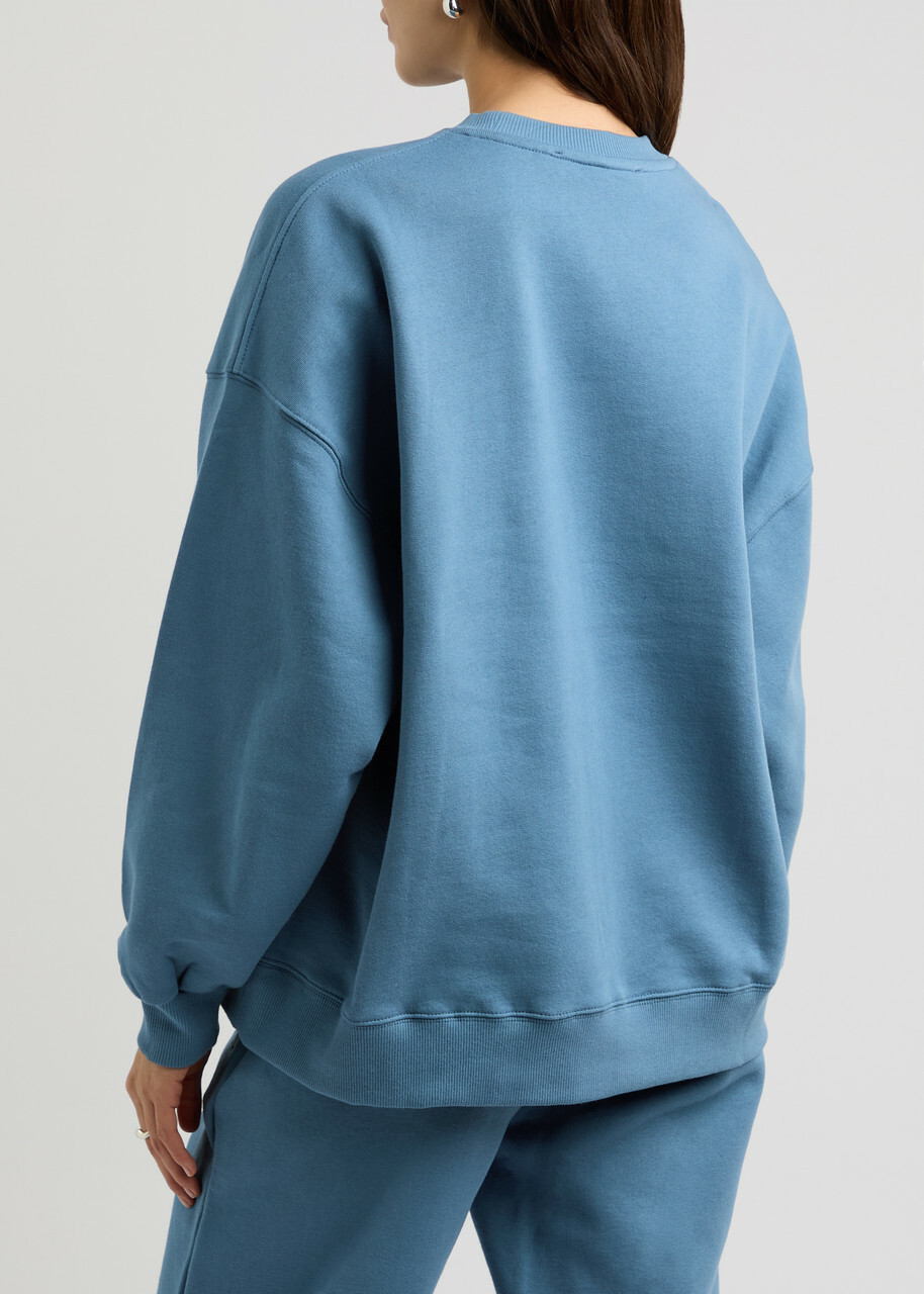 Rotate Sunday Logo Cotton Sweatshirt Blue