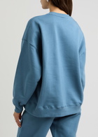 Rotate Sunday Logo Cotton Sweatshirt Blue