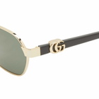 Gucci Women's Mini Running Sunglasses in Gold/Black