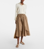 Max Mara Caucaso leather-trimmed canvas slides