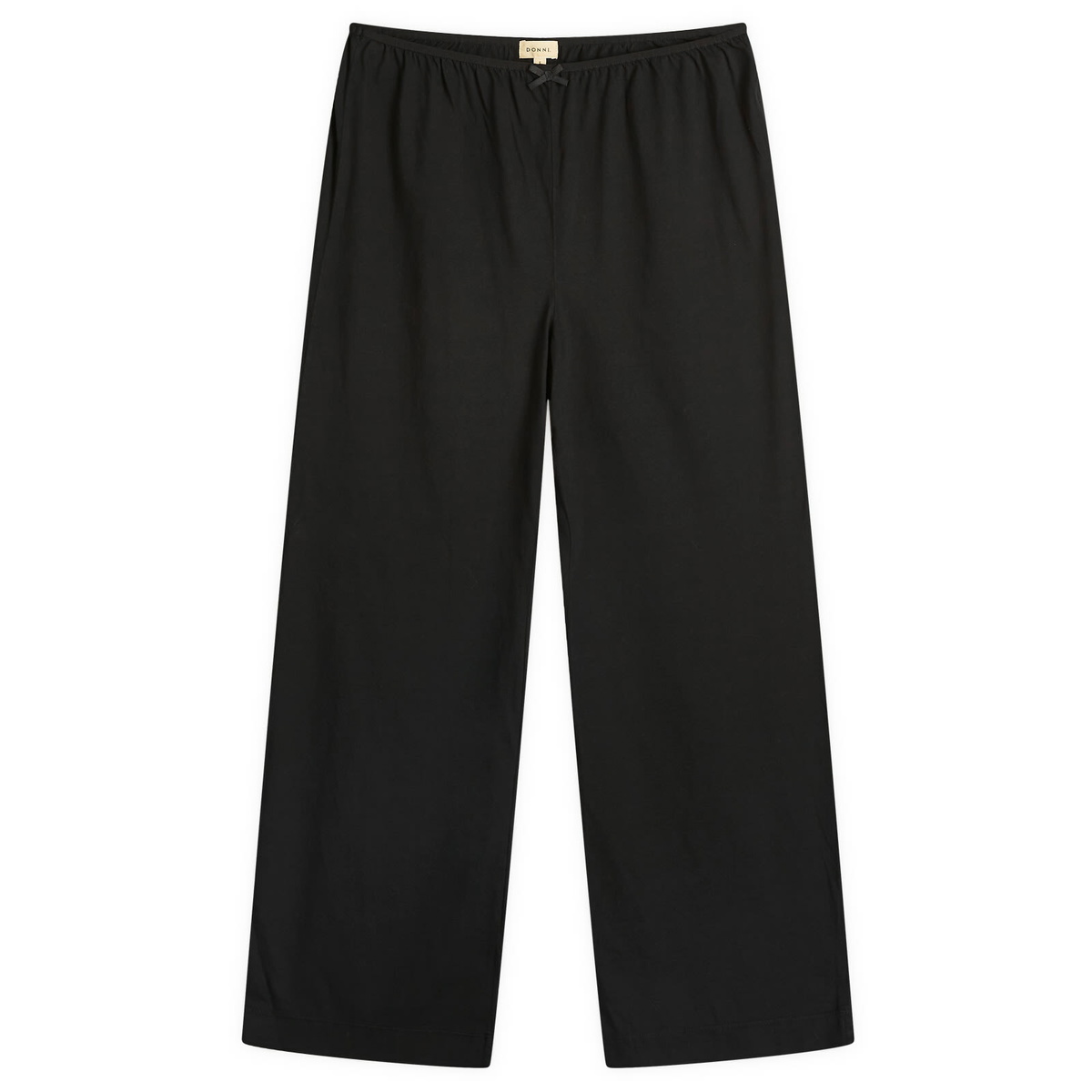 DONNI. Women's Jeresey Bow Simple Trousers in Jet