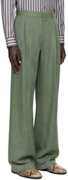 Dries Van Noten Green Wool Trousers