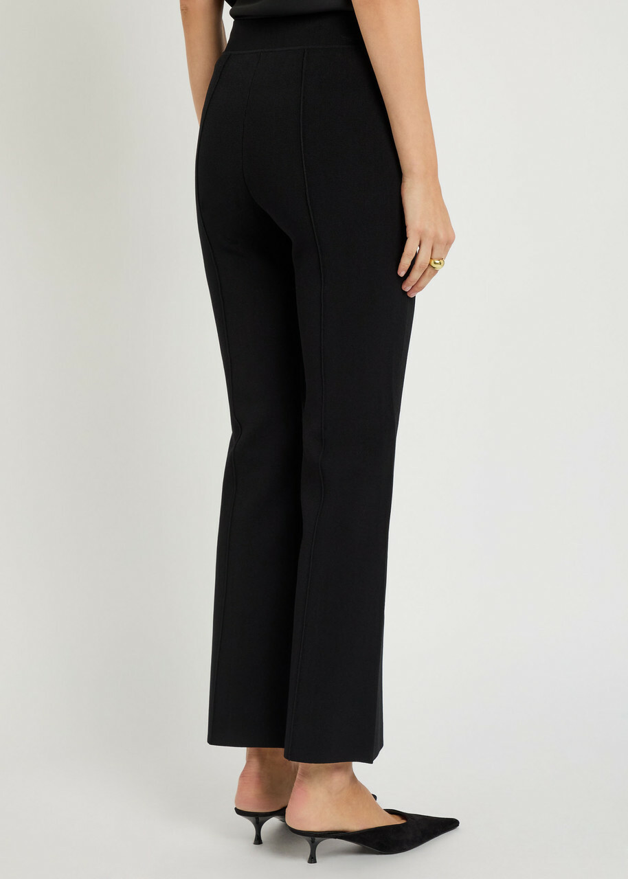 Simkhai Ashlon Flared-leg Stretch-knit Trousers Black