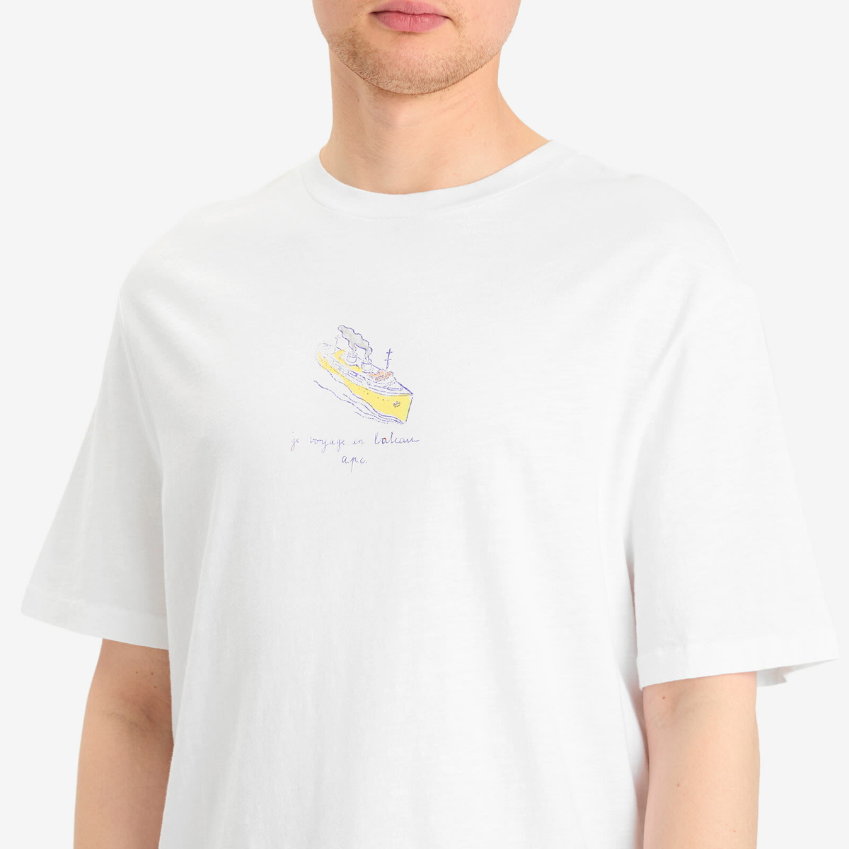 A.P.C. Men's Jack Voyage Print T-Shirt in White A.P.C.
